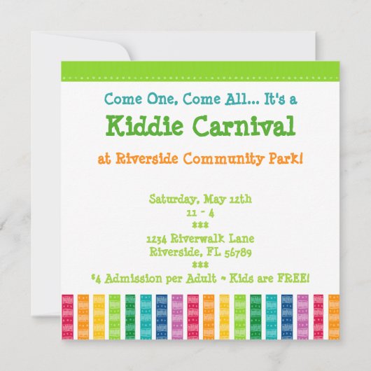 Invitation Faisons la fête ! (Dos)