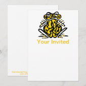 Invitation Faisons la fête !. Amphibien - GRENOUILLE -Faune - (Devant / Derrière)