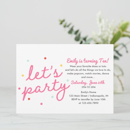 Invitation Faisons la fête Anniversaire (Debout devant)