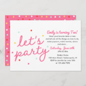 Invitation Faisons la fête Anniversaire (Devant / Derrière)