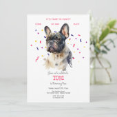 Invitation Faisons la fête, anniversaire de chien (Debout devant)