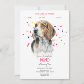 Invitation Faisons la fête, anniversaire de chien (Devant)