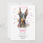 Invitation Faisons la fête, anniversaire de chien (Devant)