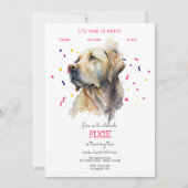 Invitation Faisons la fête, anniversaire de chien (Devant)