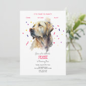 Invitation Faisons la fête, anniversaire de chien (Debout devant)