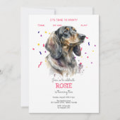 Invitation Faisons la fête, anniversaire de chien (Devant)