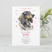 Invitation Faisons la fête, anniversaire de chien (Debout devant)