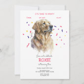 Invitation Faisons la fête, anniversaire de chien (Devant)
