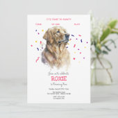 Invitation Faisons la fête, anniversaire de chien (Debout devant)