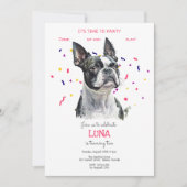 Invitation Faisons la fête, anniversaire de chien (Devant)