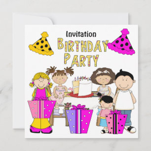 Invitation Faisons la Fête Anniversaire Filles Gar