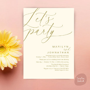Invitation Faisons la fête avec joie après le dîner Mariage