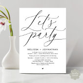 Invitation Faisons la fête avec joie après le dîner Mariage