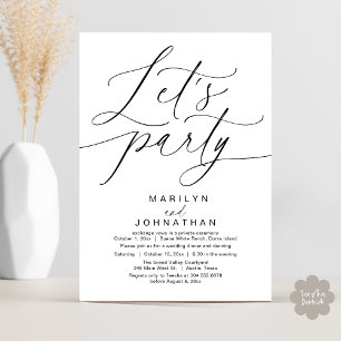 Invitation Faisons la fête avec joie après le dîner Mariage