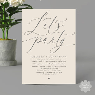 Invitation Faisons la fête avec joie après le dîner Mariage