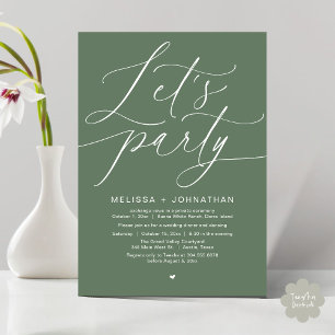 Invitation Faisons la fête avec joie après le dîner Mariage