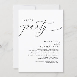 Invitation Faisons la fête avec joie après le dîner Mariage