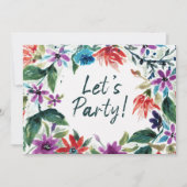 Invitation Faisons la fête ! | Belle aquarelle perdue Florale (Devant)