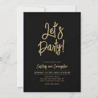 Faisons la fête | Black Chic Script Cacktail Party