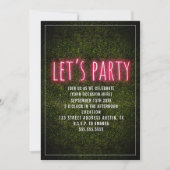 Invitation Faisons la fête Boîte de buis néon générique à usa (Devant)