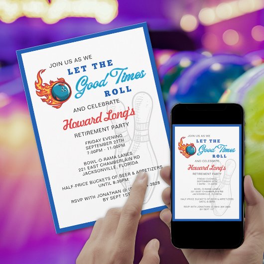 Invitation Faisons la fête Bowling Party