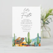 Invitation Faisons la Fête Cactus Aquarelle Enterrement de Vi (Debout devant)