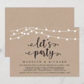 Invitation Faisons la fête, Célébration de mariage en fuite (Devant / Derrière)