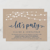 Invitation Faisons la fête, célébration de mariage en fuite I (Devant / Derrière)