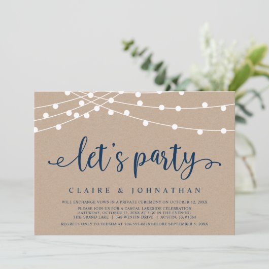 Invitation Faisons la fête, Célébration de mariage en petit c (Debout devant)