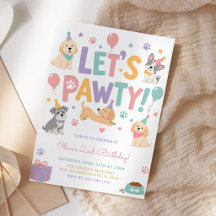 Faisons la Fête Chien Thème Fille Anniversaire