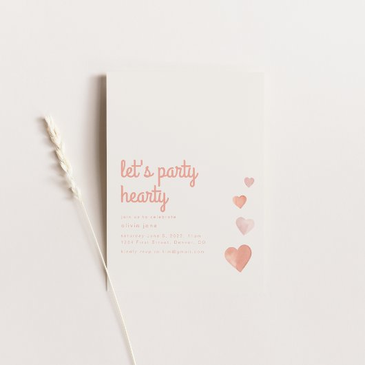 Invitation Faisons la fête Coeur d'amour d'anniversaire Invit