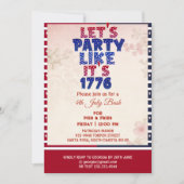 Invitation Faisons la fête comme c'est Shabby Chic 1776 4 jui (Devant)