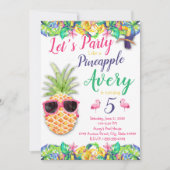 Invitation Faisons la fête comme un anniversaire d'ananas (Devant)