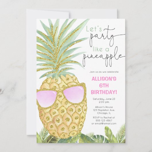 Invitation Faisons la fête comme une fête d'anniversaire de f (Devant)