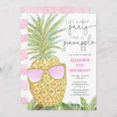 Invitation Faisons la fête comme une fête d'anniversaire de f (Devant / Derrière)