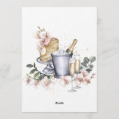 Invitation Faisons la Fête de Fiançailles Fleurs Aquarelle (Dos)