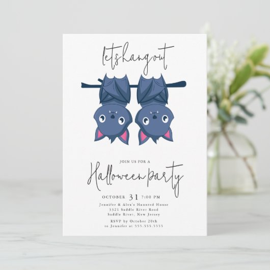 Invitation Faisons la fête d'Halloween (Debout devant)