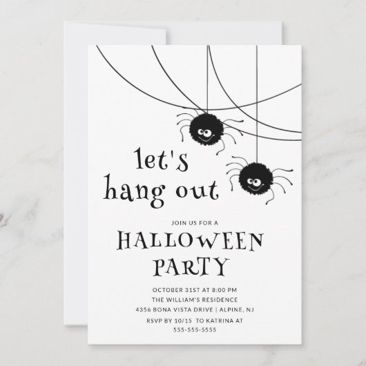 Invitation Faisons la fête d'Halloween (Devant)