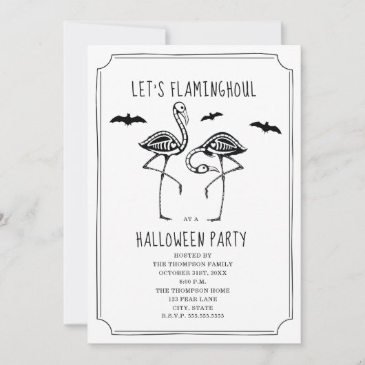 Invitation Faisons la fête d'Halloween de Flaminghoul (Devant)