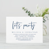 Invitation Faisons la fête, dîner de mariage intime et décont (Debout devant)