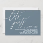 Invitation Faisons la fête, dîner de mariage romantique et da (Devant)