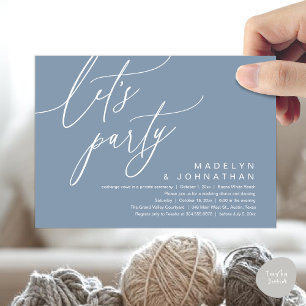 Invitation Faisons la fête, dîner de mariage romantique et da
