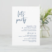 Invitation Faisons la fête, dîner d'Elopement Mariage et dans (Debout devant)
