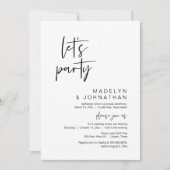 Invitation Faisons la fête, dîner d'Elopement Mariage et dans (Devant)