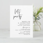 Invitation Faisons la fête, dîner d'Elopement Mariage et dans (Debout devant)