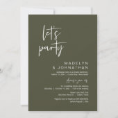 Invitation Faisons la fête, dîner d'Elopement Mariage et dans (Devant)