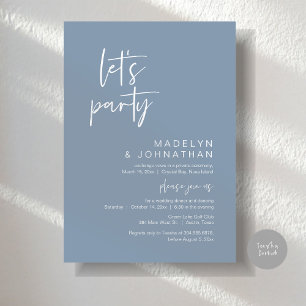 Invitation Faisons la fête, dîner d'Elopement Mariage et dans