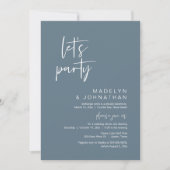 Invitation Faisons la fête, dîner d'Elopement Mariage et dans (Devant)