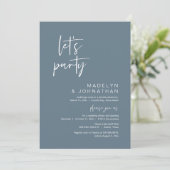 Invitation Faisons la fête, dîner d'Elopement Mariage et dans (Debout devant)