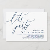 Invitation Faisons la fête, dîner Mariage romantique et danse (Devant)